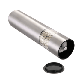 Electric Salt Pepper Grinder With Light Adjustable (Color: Silver)