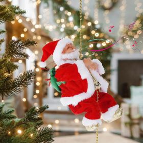 Christmas  Electric Climbing Santa with Music & LED Light (Color: A RED)